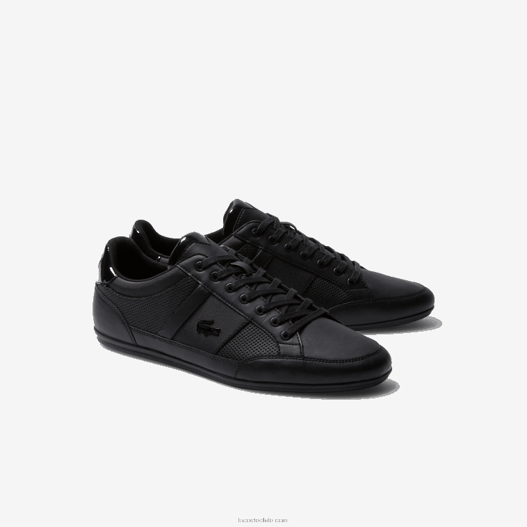 hombres Lacoste negro 02h tenis chaymon perforados N6XZ21711