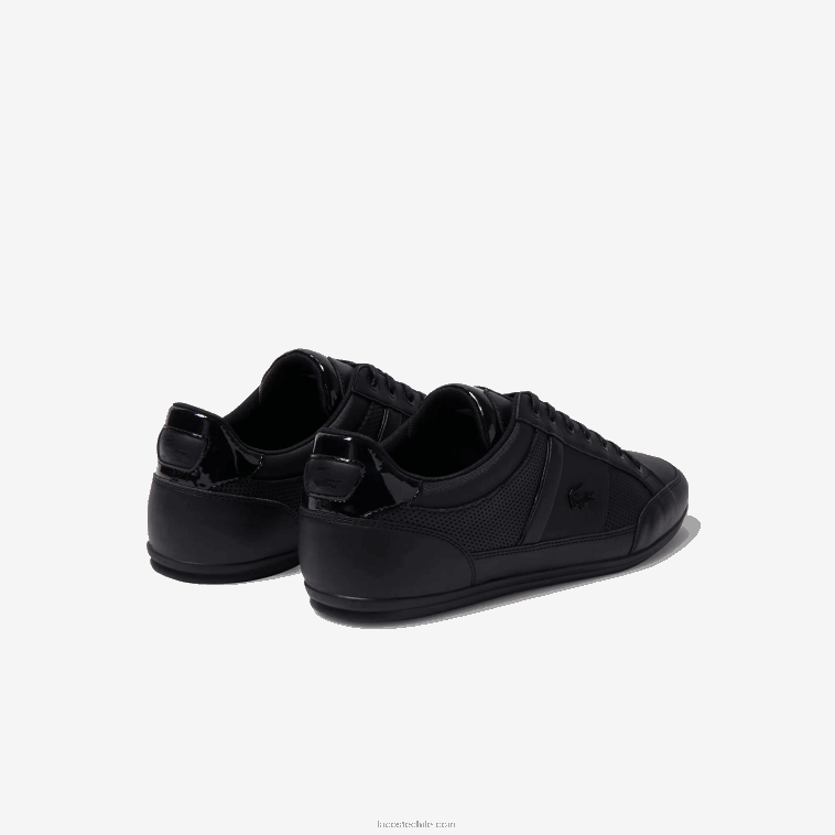 hombres Lacoste negro 02h tenis chaymon perforados N6XZ21711