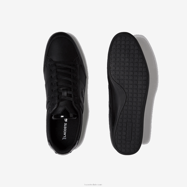 hombres Lacoste negro 02h tenis chaymon perforados N6XZ21711