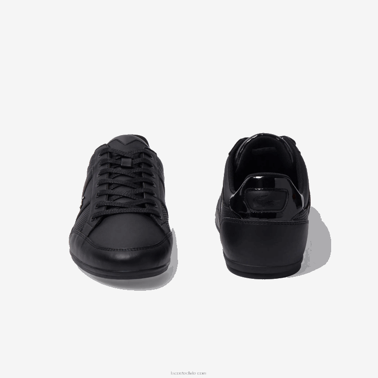 hombres Lacoste negro 02h tenis chaymon perforados N6XZ21711