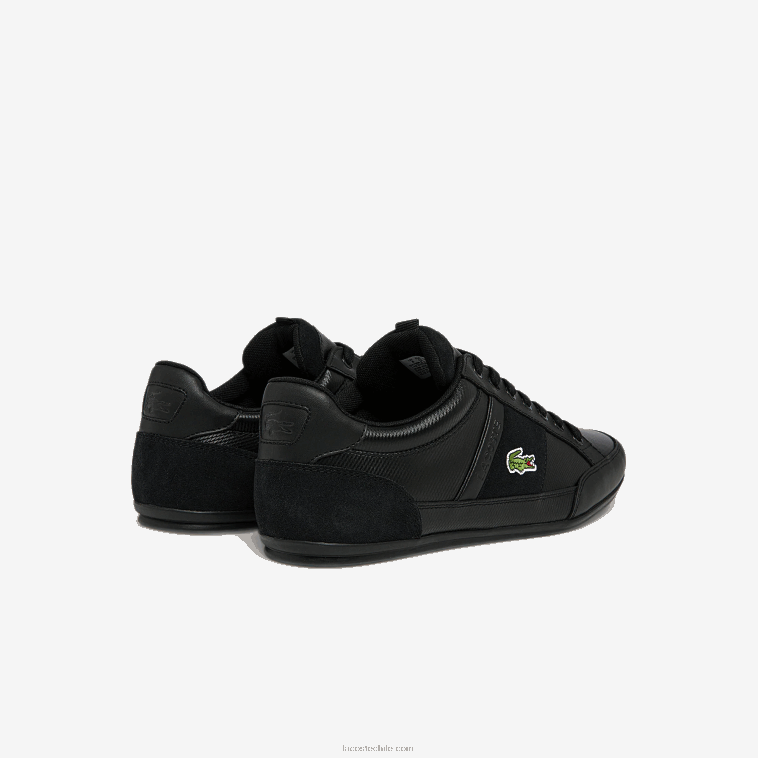 hombres Lacoste negro 02h zapatillas chaymon bl de piel y sintético a tono N6XZ21807
