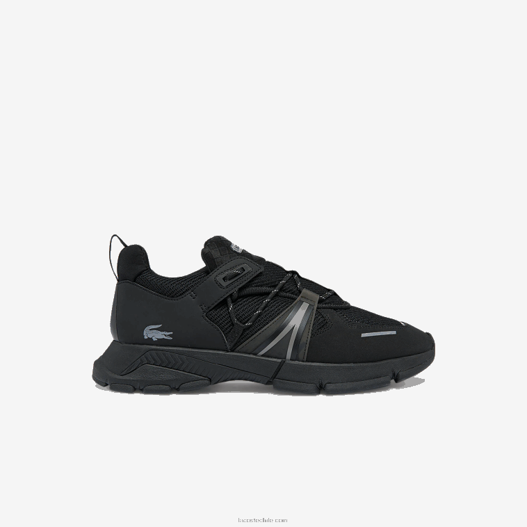 hombres Lacoste negro 02h zapatillas l003 textil N6XZ21796