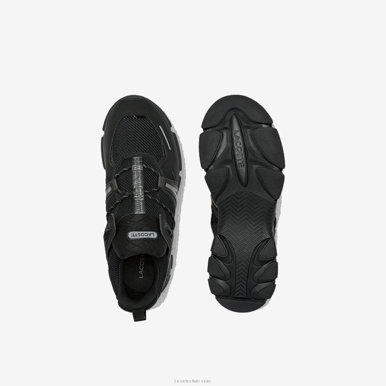 hombres Lacoste negro 02h zapatillas l003 textil N6XZ21796