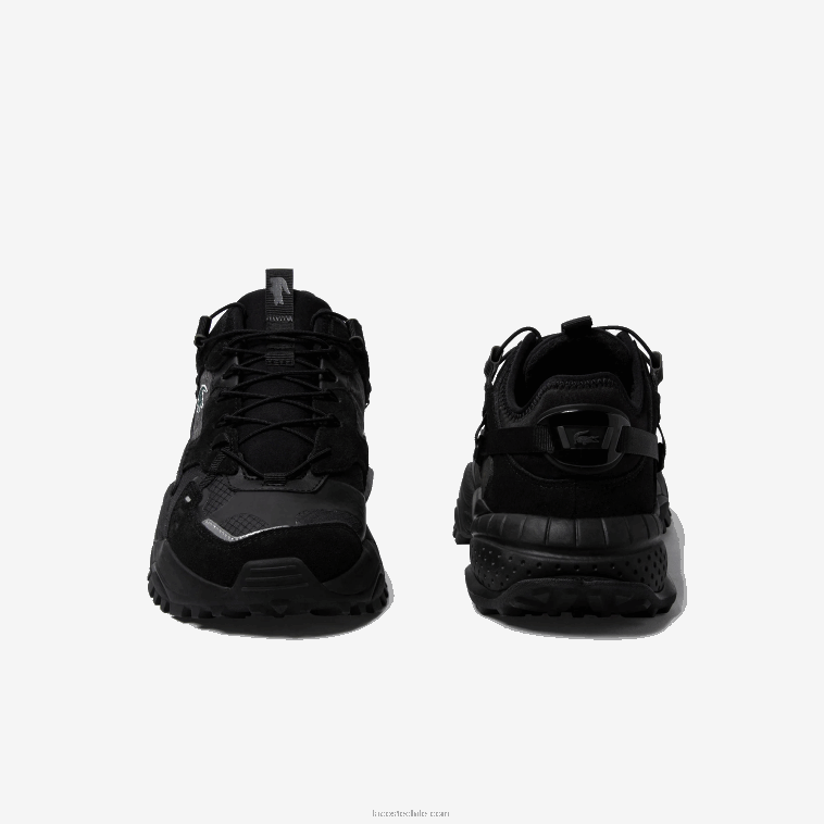 hombres Lacoste negro 02h zapatillas l-guard breaker de textil y ante N6XZ21826
