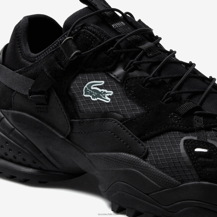 hombres Lacoste negro 02h zapatillas l-guard breaker de textil y ante N6XZ21826