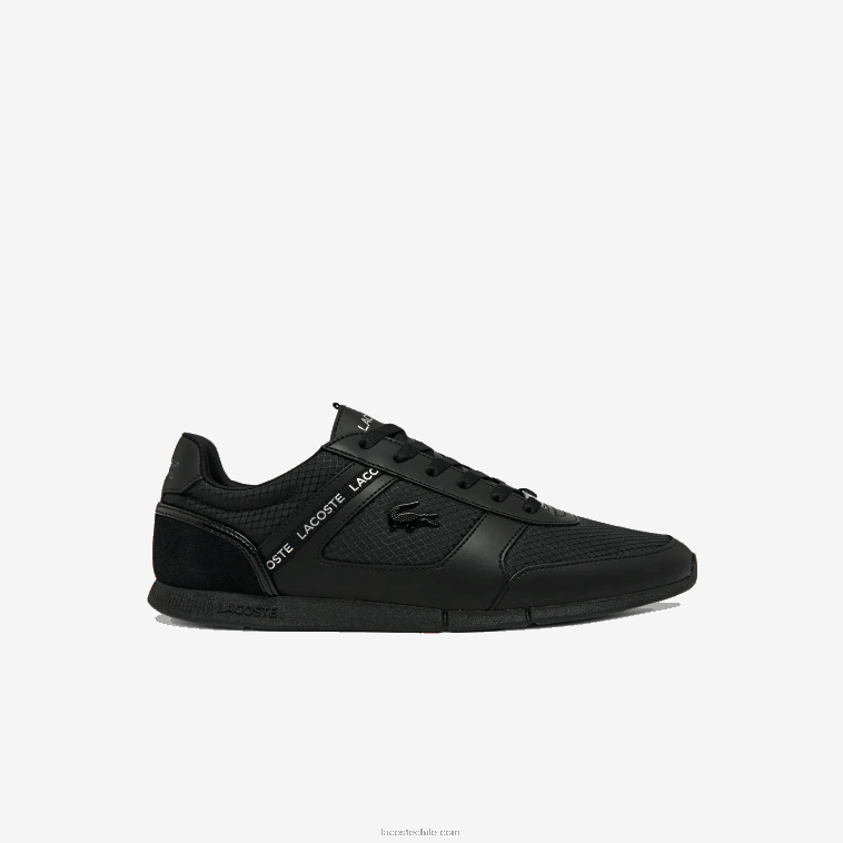 hombres Lacoste negro 02h zapatillas menerva textil N6XZ21701