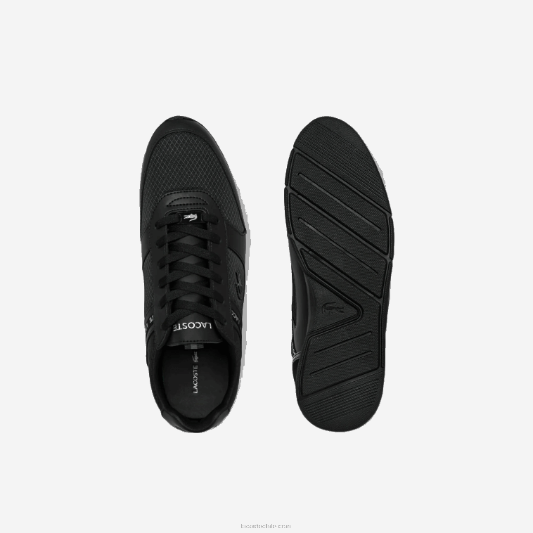 hombres Lacoste negro 02h zapatillas menerva textil N6XZ21701