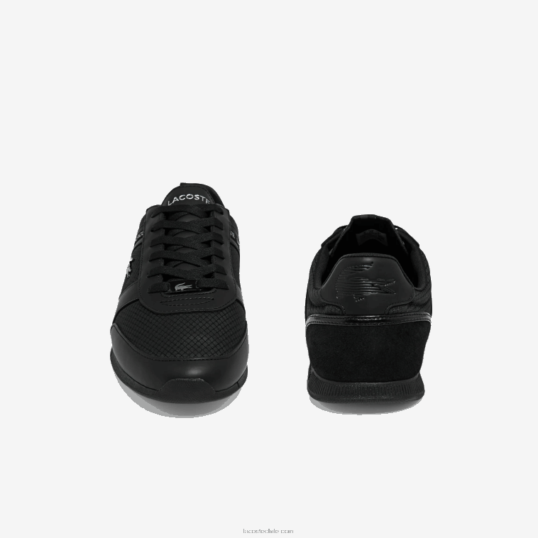 hombres Lacoste negro 02h zapatillas menerva textil N6XZ21701