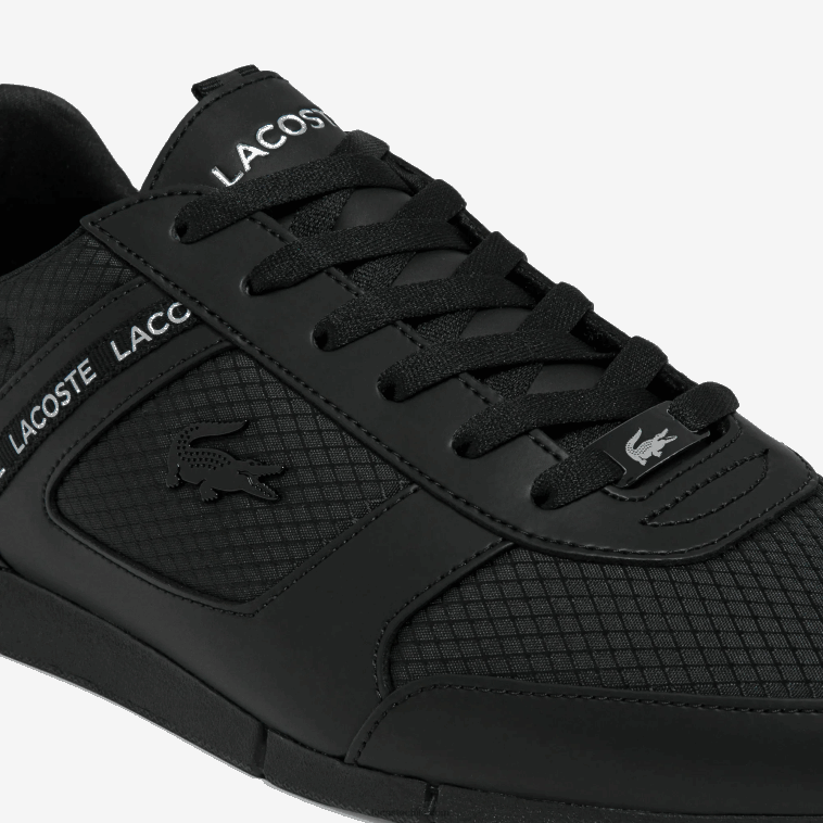 hombres Lacoste negro 02h zapatillas menerva textil N6XZ21701