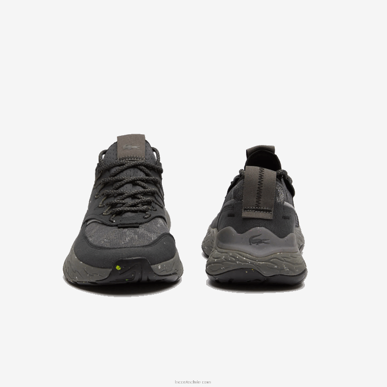 hombres Lacoste negro 02h zapatillas re-comfort de material sintético y textil N6XZ21783