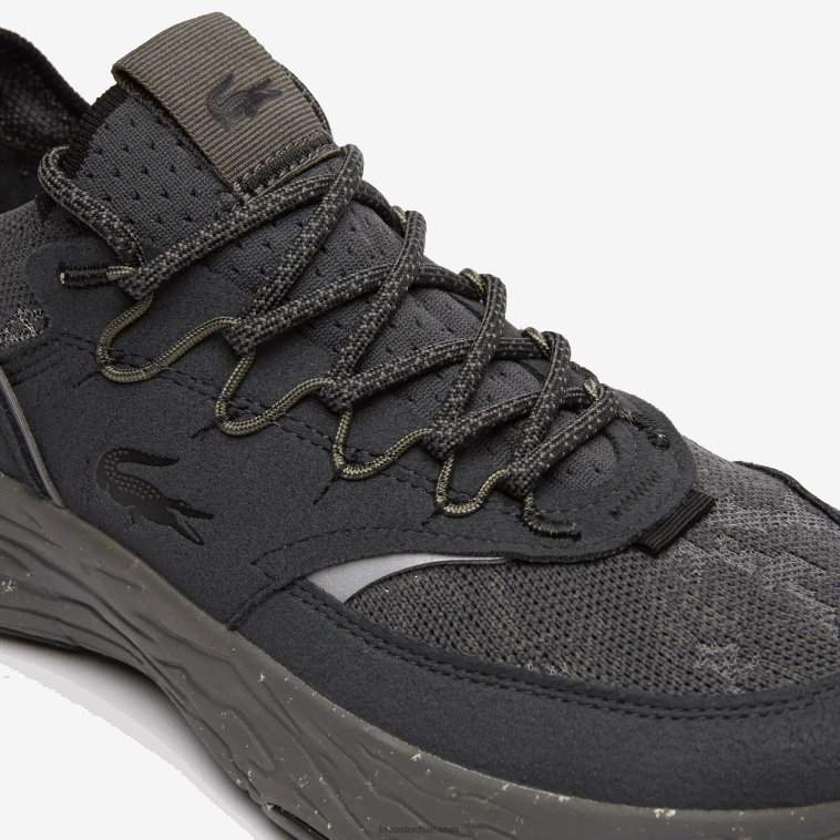 hombres Lacoste negro 02h zapatillas re-comfort de material sintético y textil N6XZ21783