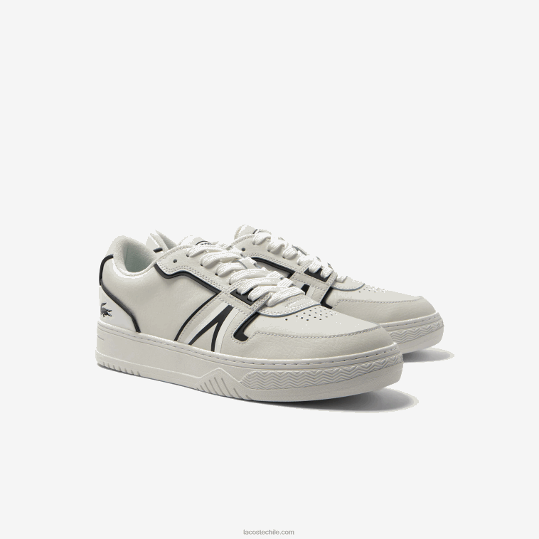 hombres Lacoste negro 147 zapatillas l001 basic de piel N6XZ21725