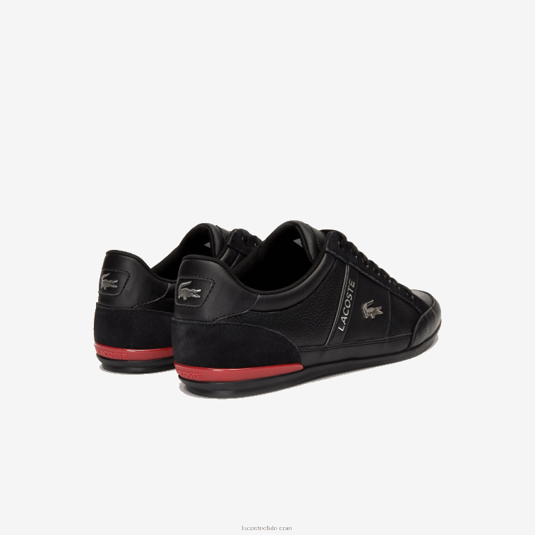 hombres Lacoste negro rojo 1b5 zapatillas chaymon de piel N6XZ21708
