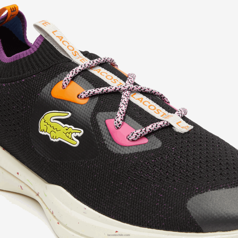 hombres Lacoste negro turquesa 1s3 tenis run spin eco textil N6XZ21901
