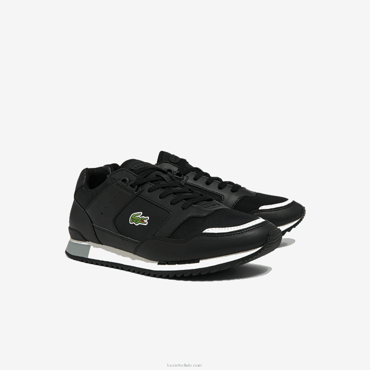 hombres Lacoste negro y gris 231 zapatillas deportivas partner piste de material sintético y textil N6XZ21720