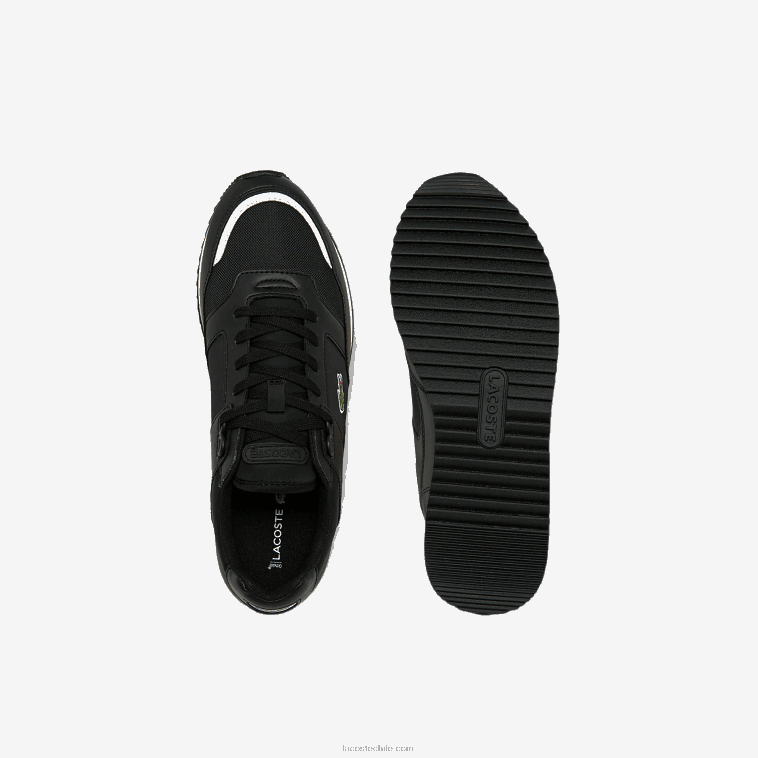 hombres Lacoste negro y gris 231 zapatillas deportivas partner piste de material sintético y textil N6XZ21720