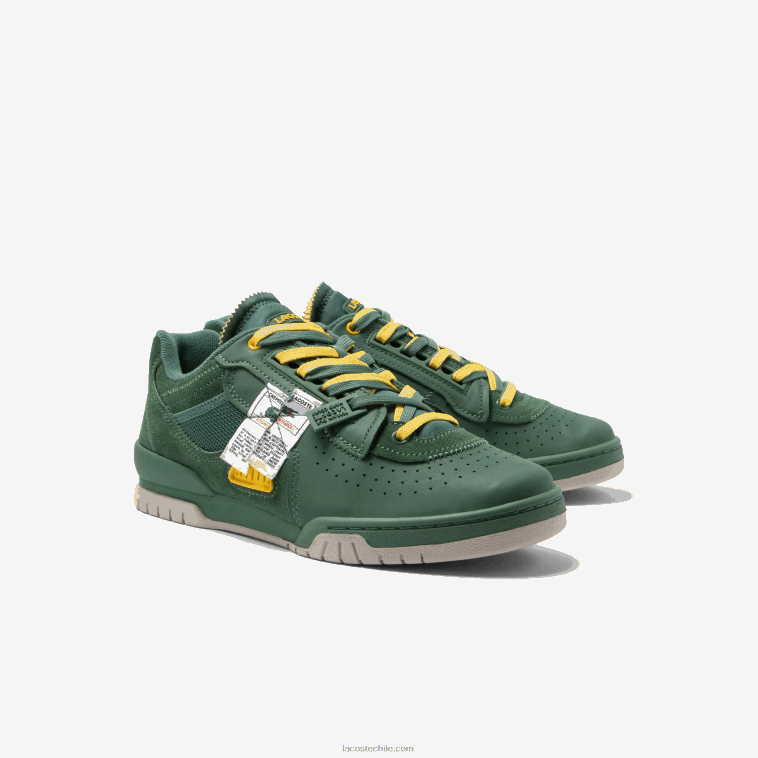 hombres Lacoste verde 1m8 zapatillas m89 de piel y tejido N6XZ21749