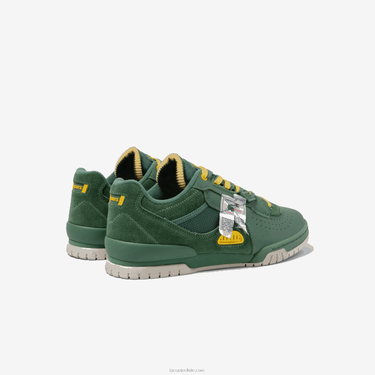 hombres Lacoste verde 1m8 zapatillas m89 de piel y tejido N6XZ21749