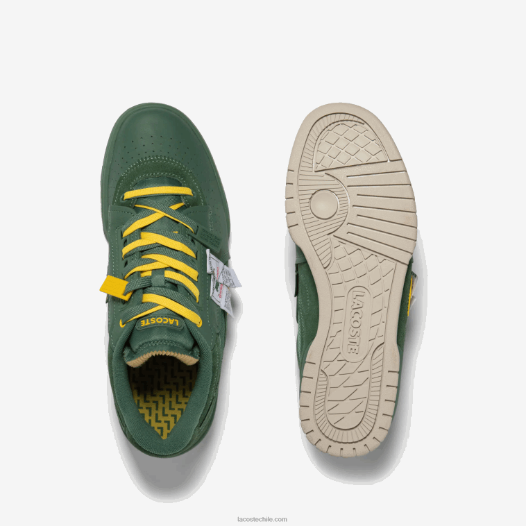 hombres Lacoste verde 1m8 zapatillas m89 de piel y tejido N6XZ21749