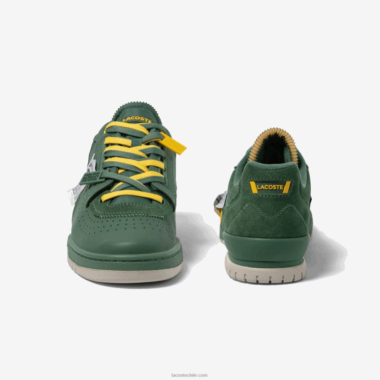 hombres Lacoste verde 1m8 zapatillas m89 de piel y tejido N6XZ21749