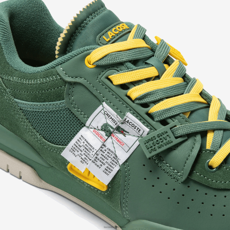 hombres Lacoste verde 1m8 zapatillas m89 de piel y tejido N6XZ21749