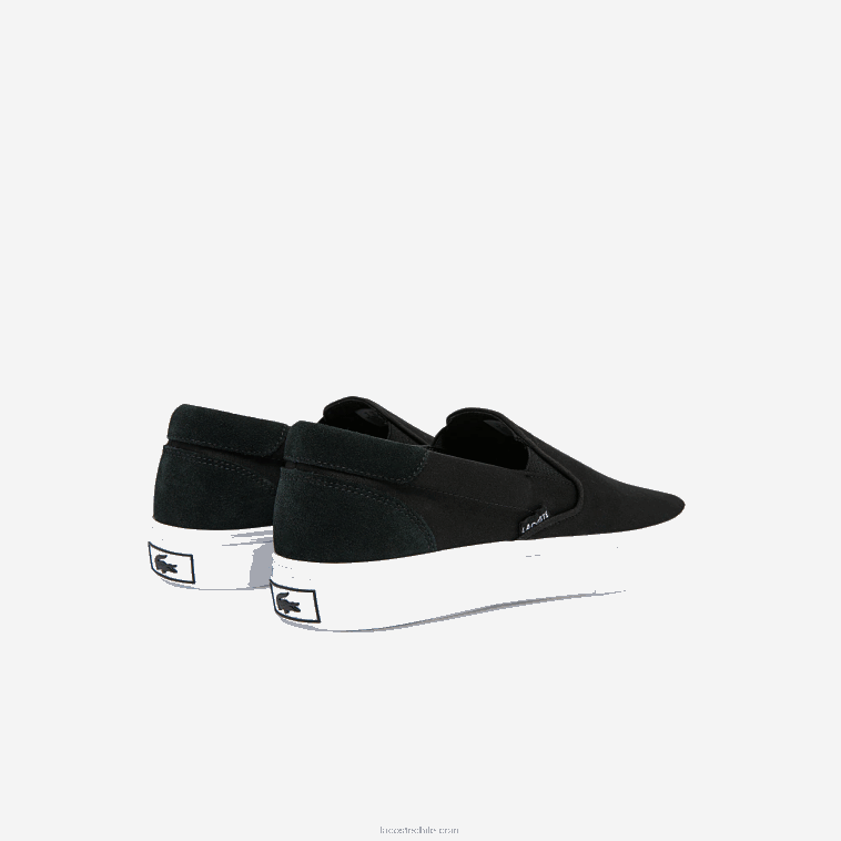 hombres Lacoste blanco y negro 312 Saltar Servir Lona Resbalón en N6XZ21871