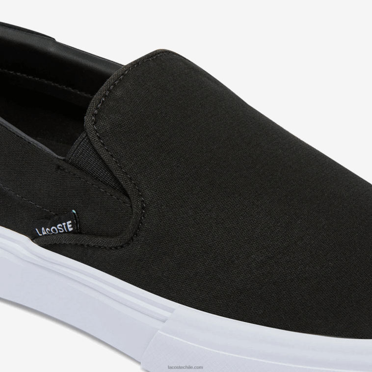 hombres Lacoste blanco y negro 312 Saltar Servir Lona Resbalón en N6XZ21871