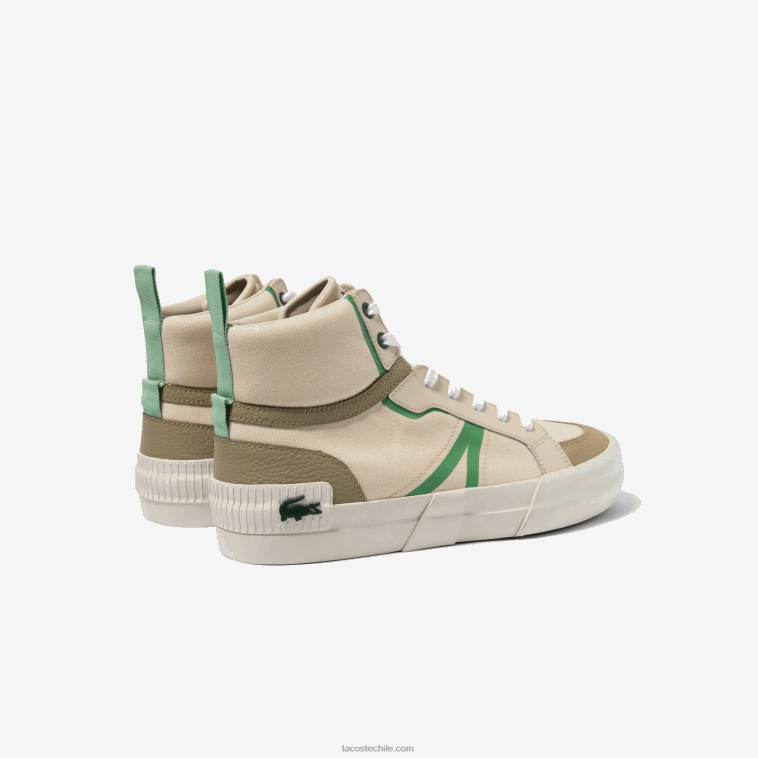 hombres Lacoste bronceado/verde af6 zapatillas l004 de tejido medio N6XZ21753