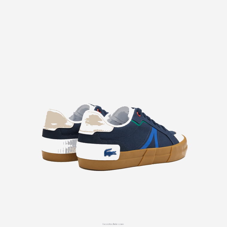 hombres Lacoste chicle azul marino gu1 tenis l004 textil con suela de goma N6XZ21856