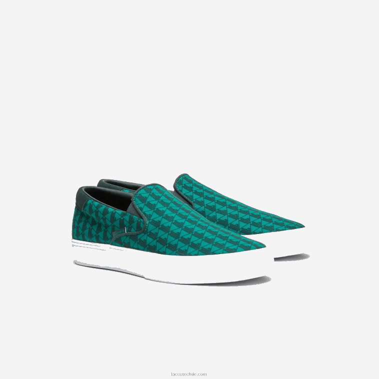 hombres Lacoste verde y blanco 1r7 saltar servir textil sin cordones N6XZ21854