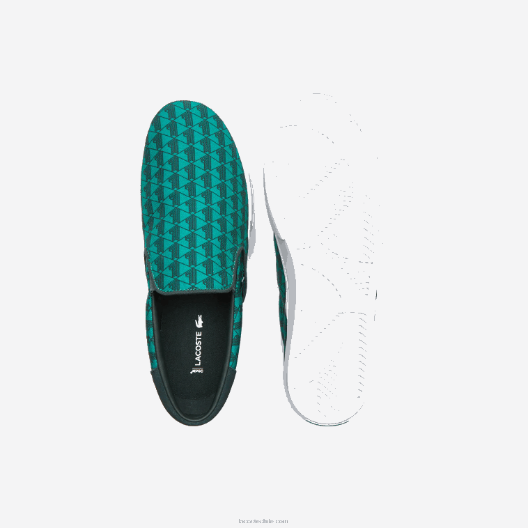 hombres Lacoste verde y blanco 1r7 saltar servir textil sin cordones N6XZ21854