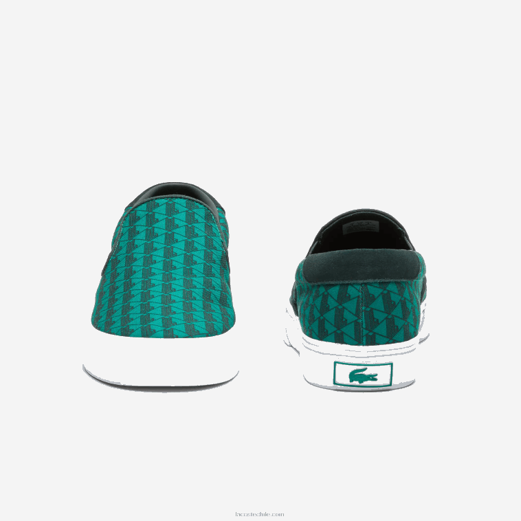 hombres Lacoste verde y blanco 1r7 saltar servir textil sin cordones N6XZ21854