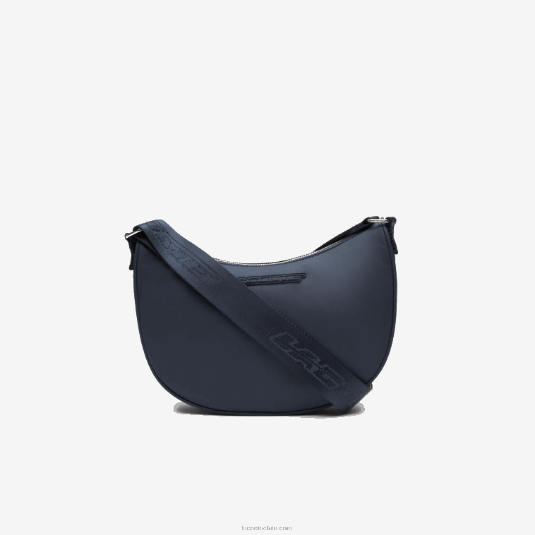 mujer Lacoste azul nuit blanc m05 bolsa de media luna con logo en contraste N6XZ22796 mujer Lacoste azul nuit blanc m05 bolsa de media luna con logo en contraste N6XZ22796