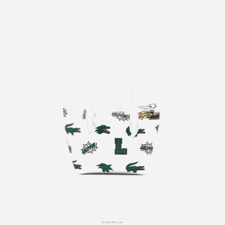 mujer Lacoste blanc croc por toda la prenda l05 bolso nano con estampado de cómic N6XZ22883