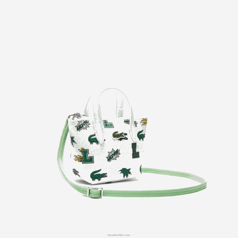 mujer Lacoste blanc croc por toda la prenda l05 bolso nano con estampado de cómic N6XZ22883