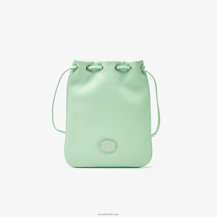 mujer Lacoste ceniza k93 bolsa de hombro de cuero granulado vertical N6XZ22874