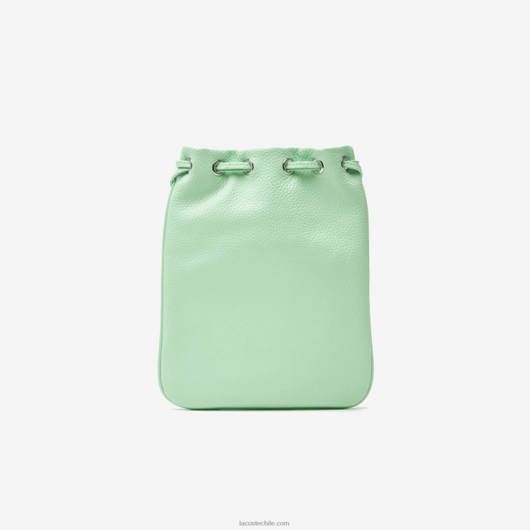 mujer Lacoste ceniza k93 bolsa de hombro de cuero granulado vertical N6XZ22874