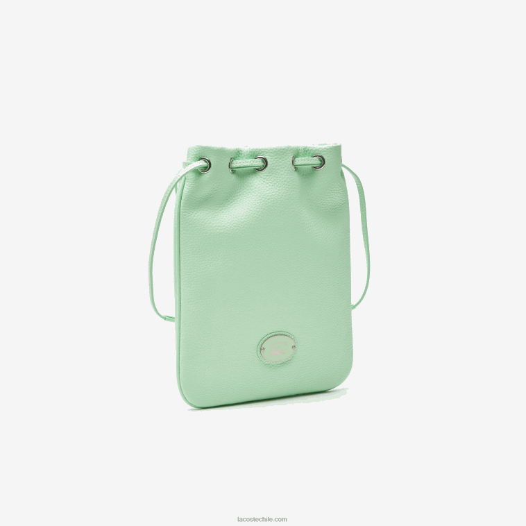 mujer Lacoste ceniza k93 bolsa de hombro de cuero granulado vertical N6XZ22874