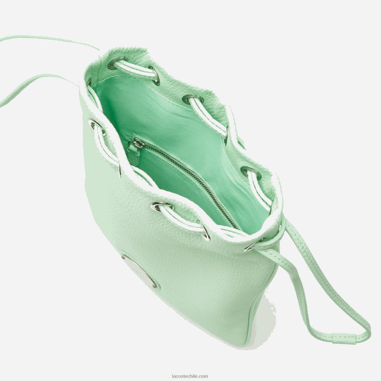 mujer Lacoste ceniza k93 bolsa de hombro de cuero granulado vertical N6XZ22874