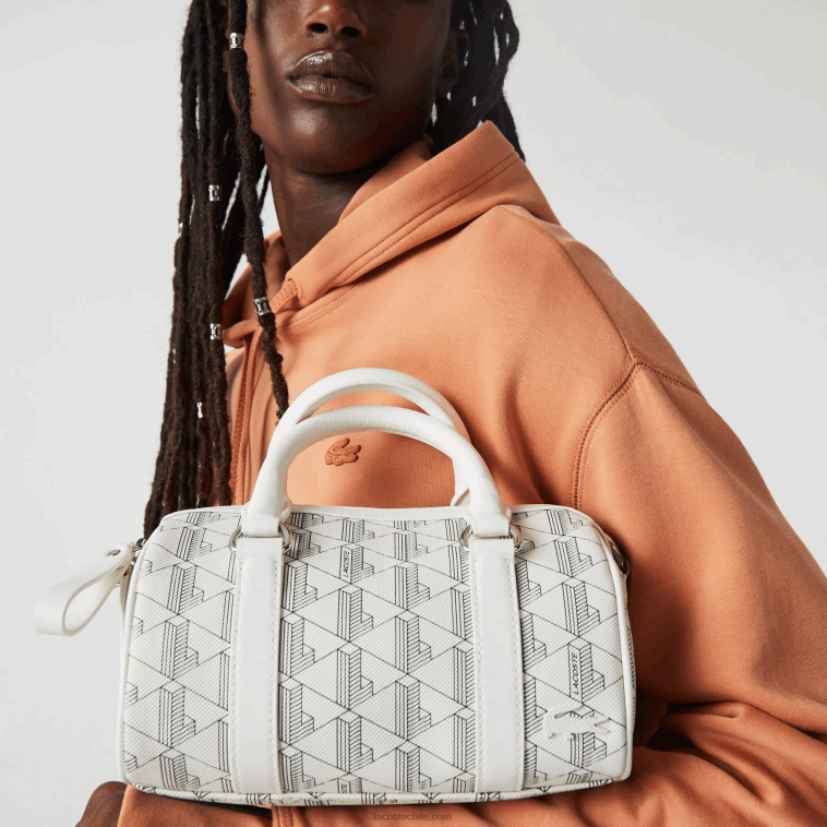 mujer Lacoste farina sinople f89 bolsa boston con monograma estampado N6XZ22878