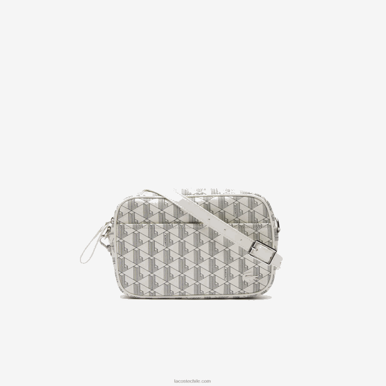 mujer Lacoste farina sinople f89 bolsa crossover con monograma y cremallera N6XZ22856