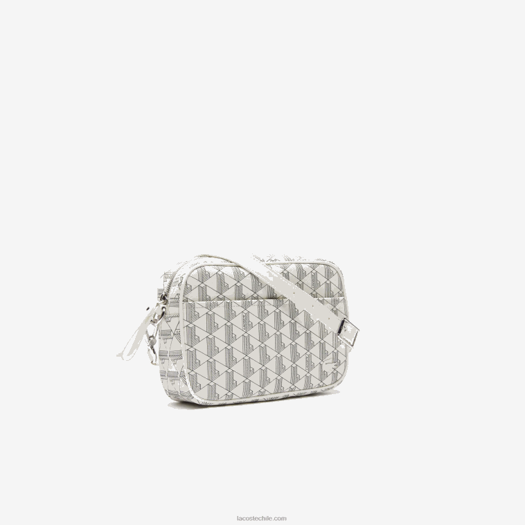 mujer Lacoste farina sinople f89 bolsa crossover con monograma y cremallera N6XZ22856