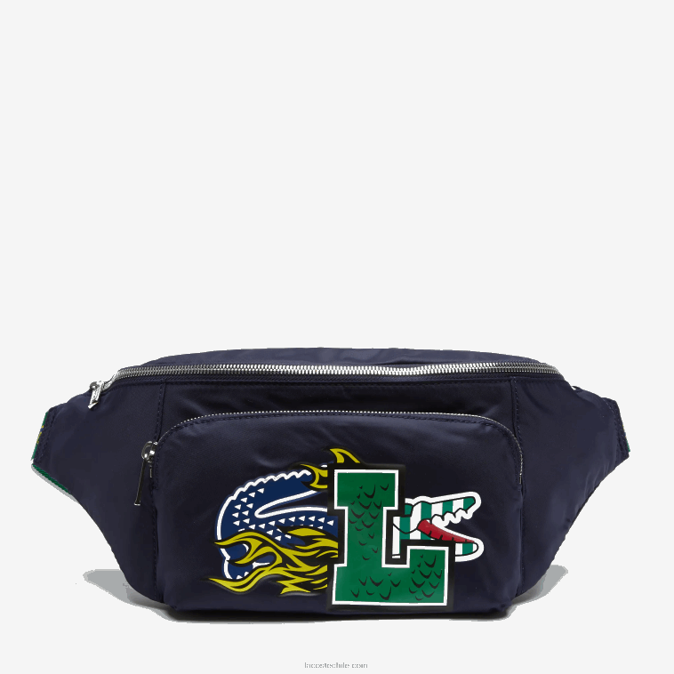mujer Lacoste marina 166 jardín l28 bolsa de insignias con efecto de cómic N6XZ22028