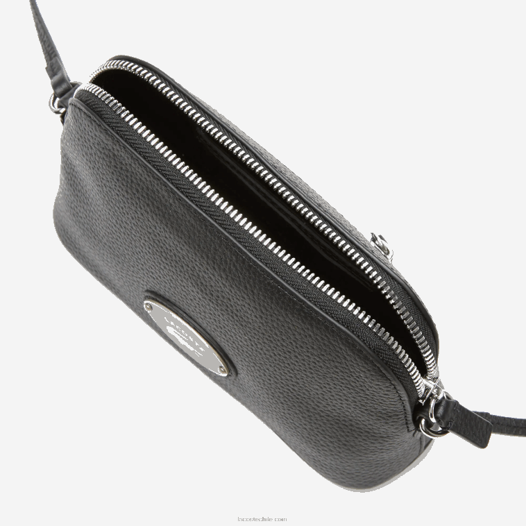 mujer Lacoste negro 000 bolsa crossover con cúpula de cuero granulado N6XZ22864