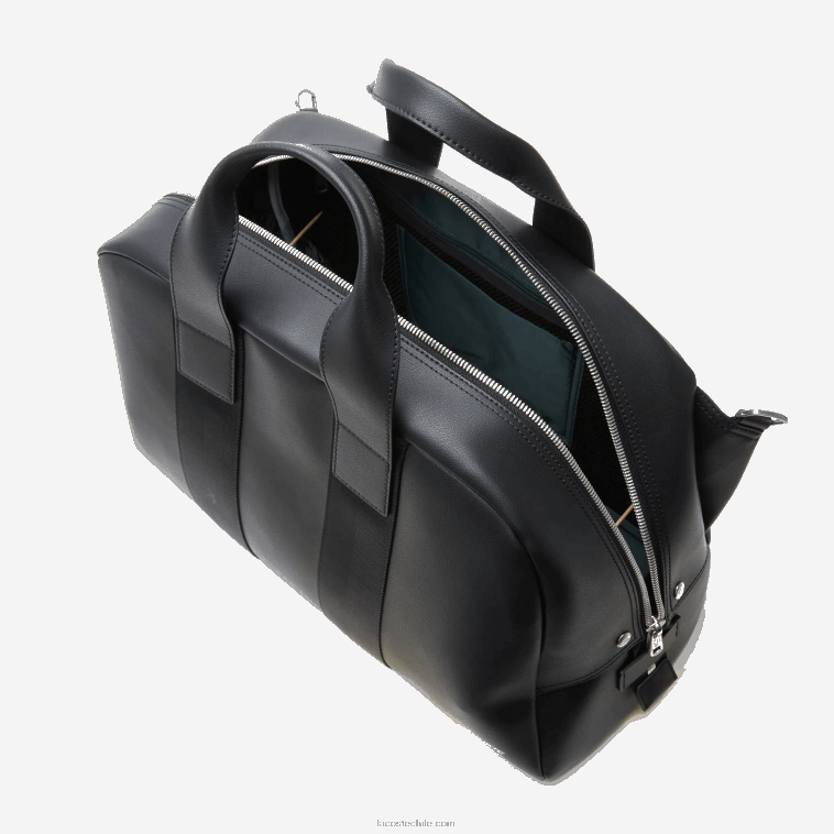 mujer Lacoste negro 000 bolsa de fin de semana de piel flexible N6XZ22101