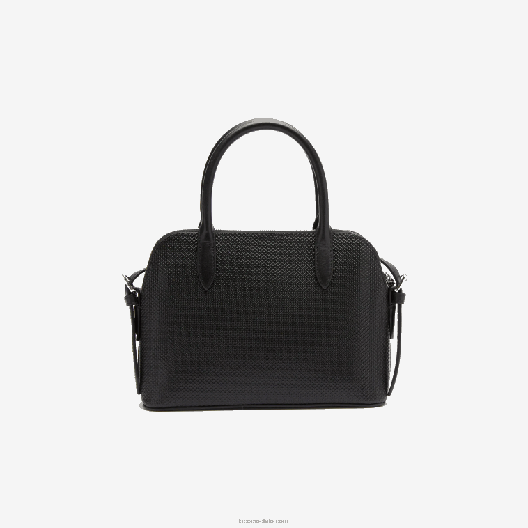 mujer Lacoste negro 000 bolso chantaco de piel piqué con asa superior N6XZ22831