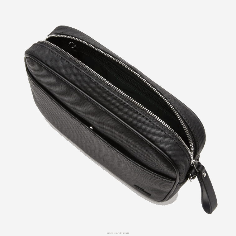 mujer Lacoste negro 000 bolso cruzado con bolsillo plano y cremallera N6XZ22868