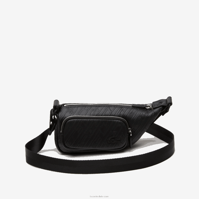 mujer Lacoste negro 000 bolso de hombro con logo estampado - pequeño N6XZ21964
