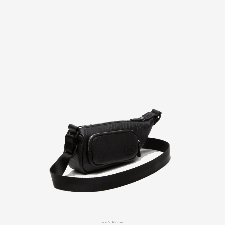 mujer Lacoste negro 000 bolso de hombro con logo estampado - pequeño N6XZ21964