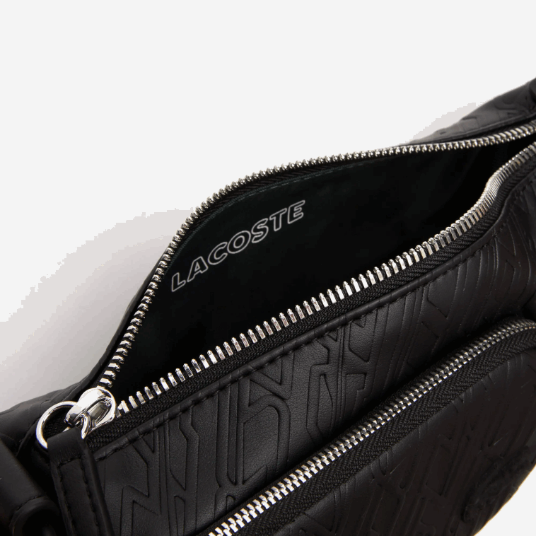 mujer Lacoste negro 000 bolso de hombro con logo estampado - pequeño N6XZ21964